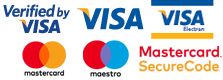 Platební metody: Visa, Mastercard, Maestro