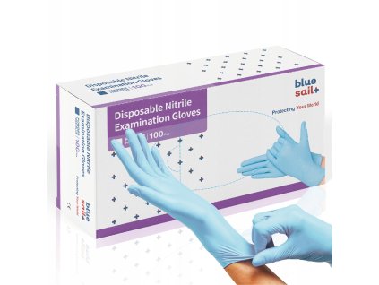Rekawice Rekawiczki Nitrylowe Bezpudrowe Blue XL