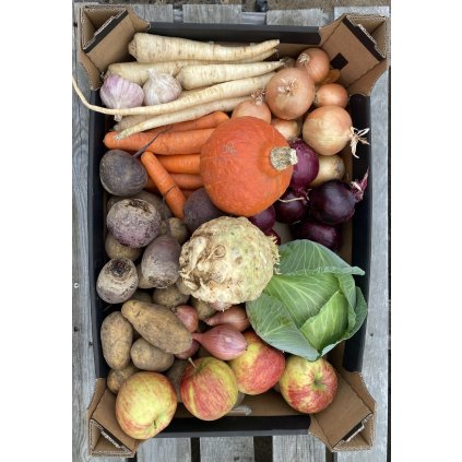 Malá zeleninová bedýnka.