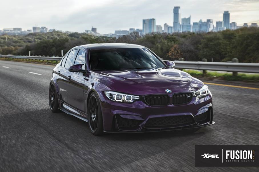 xpel_fusion_ceramic_coating_purple_bmw_on_the_road