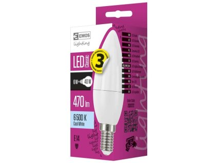 EMOS LED žárovka Classic Candle 6W E14 studená bílá