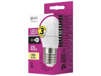 EMOS LED žárovka Classic Mini Globe 6W E27 teplá bílá