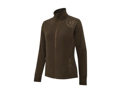 8710 hp logo full zip fleece damska mikina brown bark
