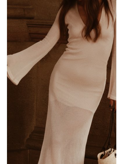 Petite nude maxi šaty Ibiza