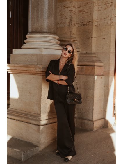 Satin kalhoty Lady Black