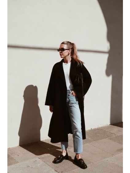 Vlněný kabát ICON black