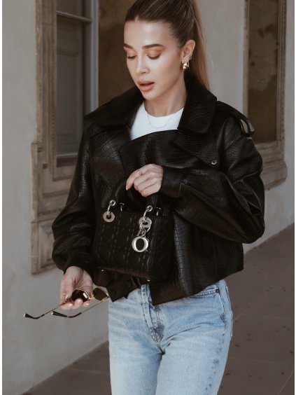 Kožená bunda SIMI CROCO black