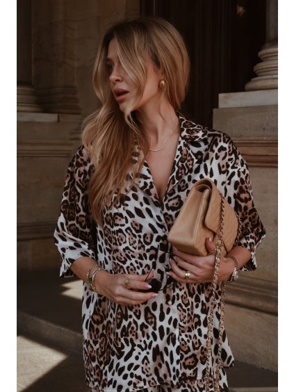 Leopard košile Satin Moja