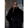 Maxi kabát Shearling Black