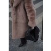 Maxi kabát Shearling Nude