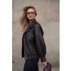 Kožená bunda bomber dark brown