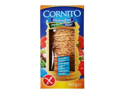 Krekry kukurično-zemiakové jemne slané bezlepkové vegan v krabičke 60g Cornito