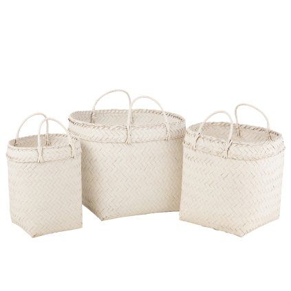 Sada 3 košu OFF WHITE