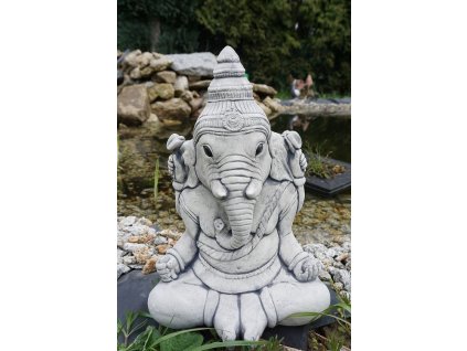 Steinfigur Gartenfigur Buddha Ganesha groß (1)
