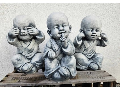 Steinfigur Gartenfigur Buddhas set