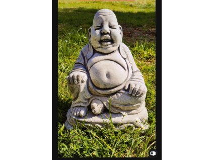 Steinfigur Gartenfigur happy Buddha