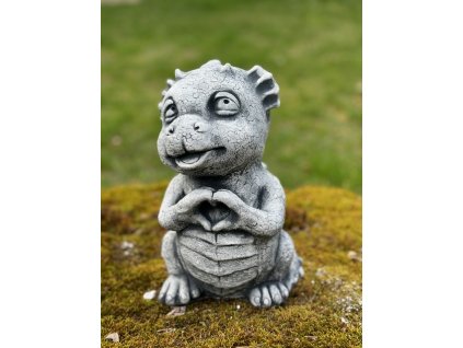 Zahradní betonová dekorace-Figurka zamilovaného dráčka