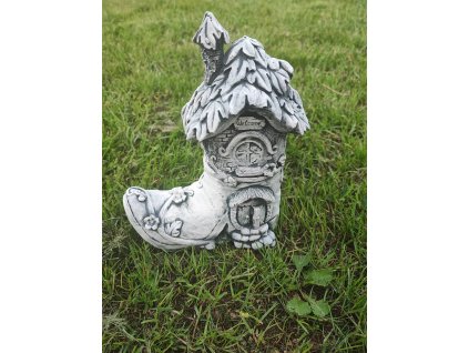 Steinfigur Gartenfigur Feenhaus schuhi 22x16,5 629