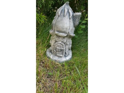 Steinfigur Gartenfigur Feenhaus Glockenturm 22cm 550