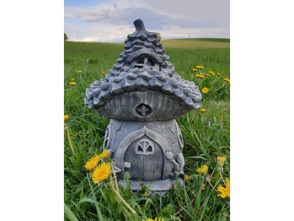 Steinfigur Gartenfigur Feenhaus Pinien 41x32 1650