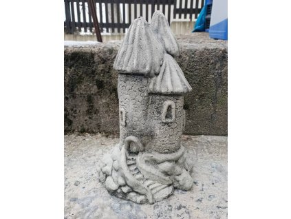 Steinfigur Gartenfigur Feenhaus Tuerme 25cm 650