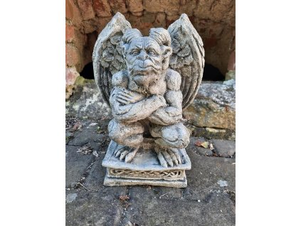 Steinfigur Gartenfigur Gargoyle Devil2 32x23 920