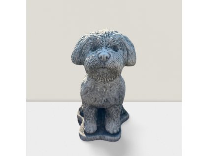 Zahradní betonová dekorace - Maltézský psík