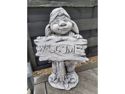 Steinfigur Gartenfigur Gnom Rollo 47x21cm