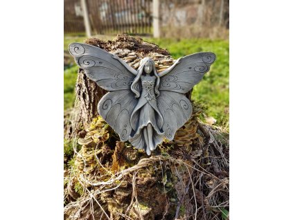 Steinfigur Gartenfigur Schmetterling Wandbild24x20cm