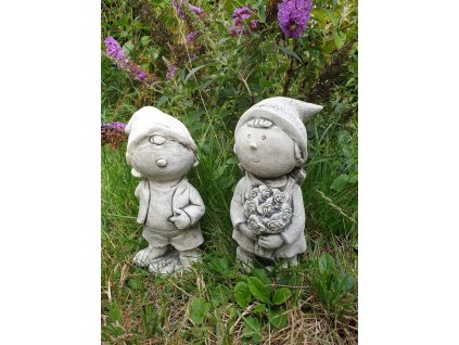 Steinfigur Gartenfigur Zwergenpaar každy 21cm 790kč