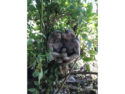 Steinfigur Gartenfigur Affenpaar 18x15x10 675