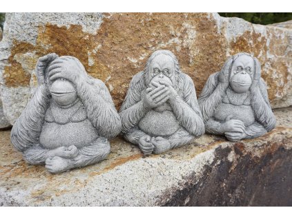 Steinfigur Gartenfigur Affenset 22x21 1750