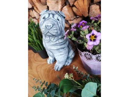 Steinfigur Gartenfigur Shar Pei Eli 27x14 950