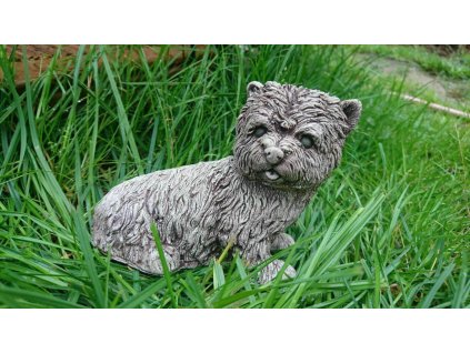 Steinfigur Gartenfigur Hund Prince 14x11x10 480