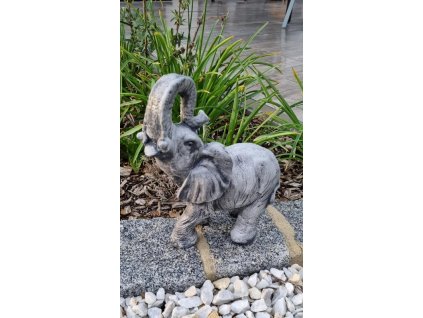 Steinfigur Gartenfigur Elefant Heike 30x27 1340