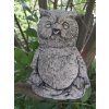 Steinfigur Gartenfigur Yoga Eule 23cmx15cm