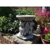 Steinfigur Gartenfigur Vogeltraenke Gargoyle 26x23 1125