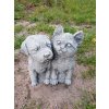 Steinfigur Gartenfigur Hund Katz 19x16x11 530