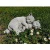Steinfigur Gartenfigur Katzen kuschelnd 27x13x13 650
