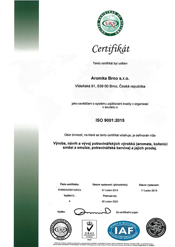 ISO 14001:2015 - zobrazit jen certifikát