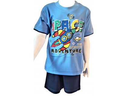 CALVI-Chlapecké pyžamo Vesmírná Raketa 1 modré