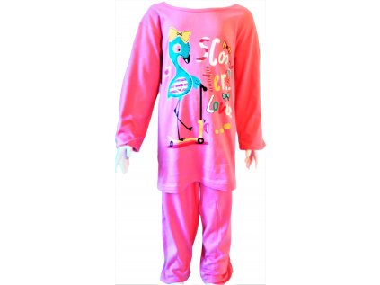 Calvi-Dívčí pyžamo Plameňák růžové