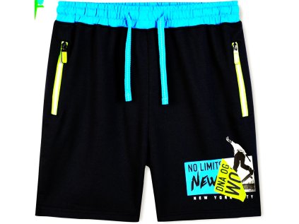 KUGO-Chlapecké bavlněné šortky New York černo modré