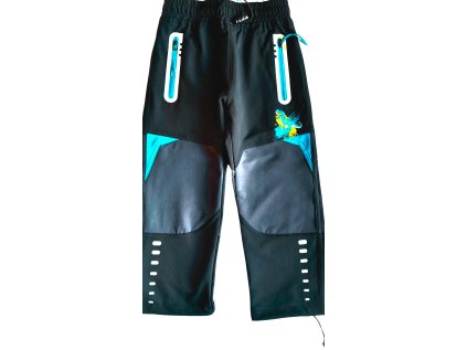 KUGO-Chlapecké letní slabé softshellové kalhoty DINO černé