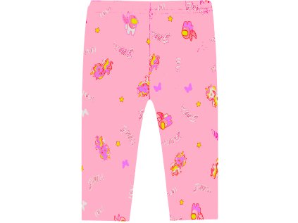 KUGO-Dívčí 3/4 leginy  Jednorožec bavlněné světle růžové