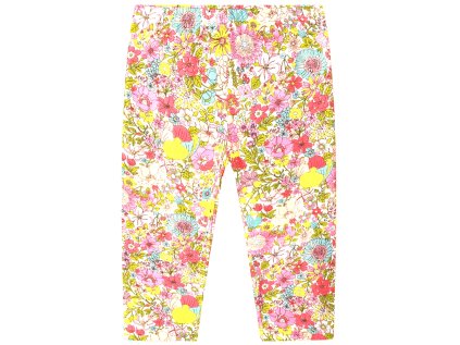 KUGO-Dívčí 3/4 legíny bavlněné Květinový vzor růžové