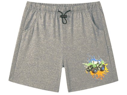 KUGO-Chlapecké šortky tenké TRAKTOR šedý melír