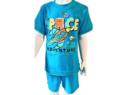 CALVI-Chlapecké pyžamo Vesmírná Raketa 2 tyrkysové