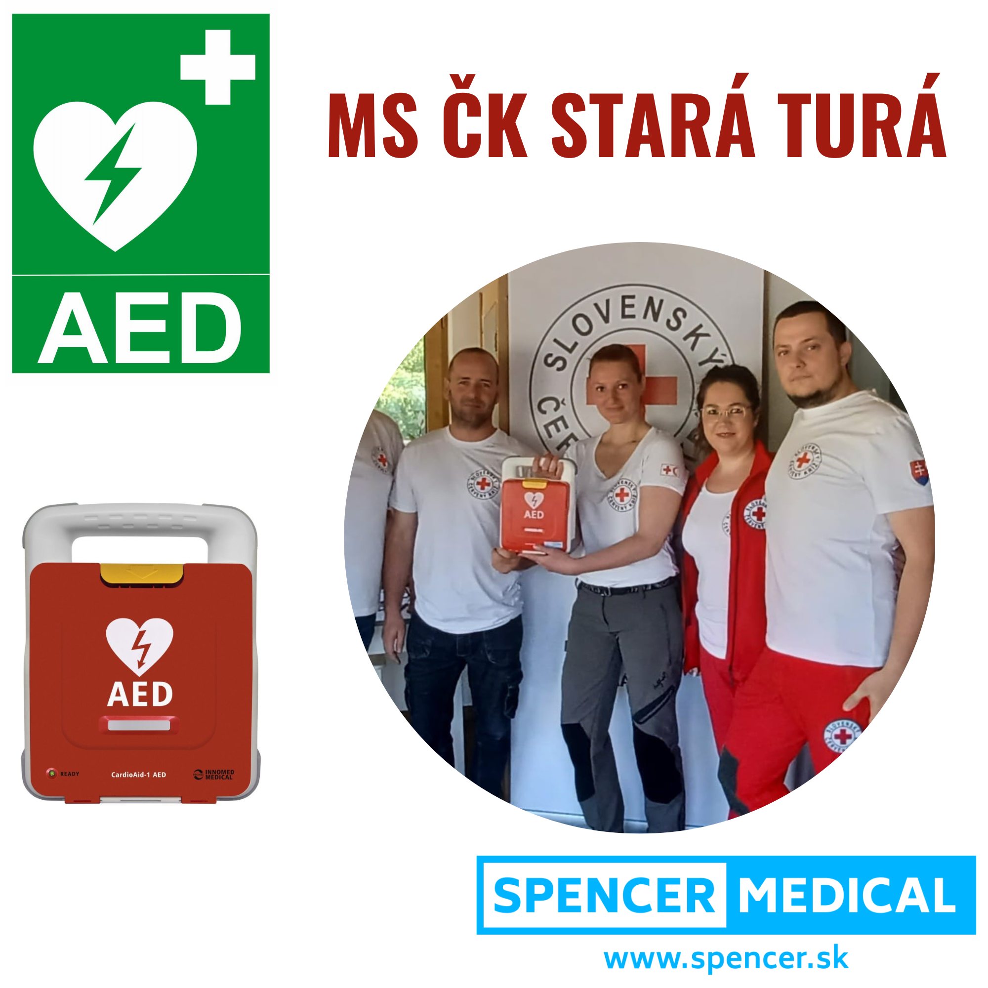 Miestny spolok Červeného kríža Stará Turá vlastní nový moderný AED defibrilátor pre záchranu životov