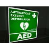 Svetelná obojstranná informačná tabuľa AED defibrilátor